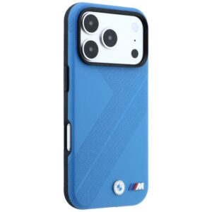 Dėklas BMW M Tire Track Metal Logo MagSafe skirtas iPhone 18 Pro / 17 Pro mėlynos spalvos - Image 4