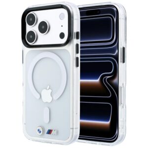 Dėklas BMW M IML Glossy Metal Logo & Trims MagSafe skirtas Apple iPhone 18 Pro / 17 Pro skaidrus