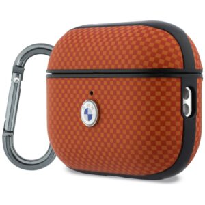 Dėklas BMW Textured Sign Kevlar Metal Logo skirta AirPods Pro 3 oranžinės spalvos - Image 2