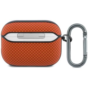 Dėklas BMW Textured Sign Kevlar Metal Logo skirta AirPods Pro 3 oranžinės spalvos - Image 3