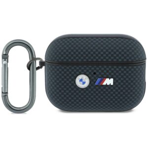 Dėklas BMW M Quilted Kevlar Metal Logo skirta AirPods Pro 3 mėlynos spalvos