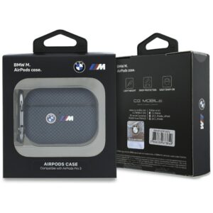 Dėklas BMW M Quilted Kevlar Metal Logo skirta AirPods Pro 3 mėlynos spalvos - Image 4