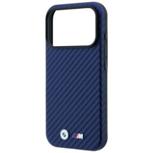Dėklas BMW M Carbon Metal Logo MagSafe skirtas iPhone 18 Pro / 17 Pro mėlynos spalvos - Image 6
