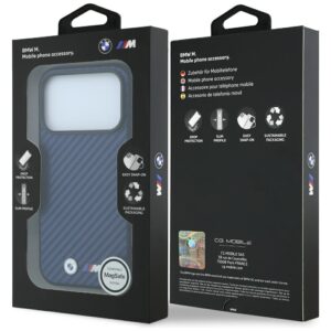 Dėklas BMW M Carbon Metal Logo MagSafe skirtas iPhone 18 Pro / 17 Pro mėlynos spalvos - Image 8