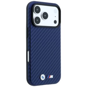 Dėklas BMW M Carbon Metal Logo MagSafe, skirtas iPhone 18 Pro Max / 17 Pro Max, mėlynos spalvos - Image 4