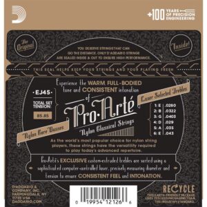D'Addario EJ45 Pro-Arté Nylon - klasikinės gitaros stygos - Image 2