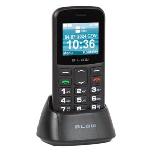 BLOW juodas telefonas senjorams su stovu S18D