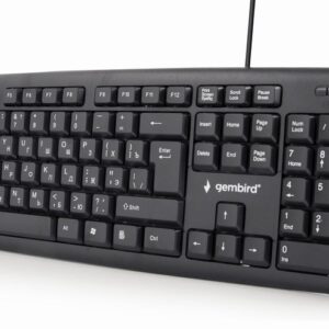Gembird KB-U-103-RU klaviatūra Biuras USB QWERTY Anglų, rusasˌ Rusijos Juoda - Image 3