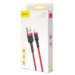 Baseus Lightning Cafule laidas 2A, 3m raudonas/juodas (CALKLF-R09)