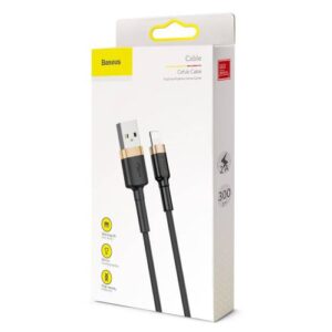 Baseus Lightning Cafule laidas 2A, 3m auksinis/juodas (CALKLF-RV1)