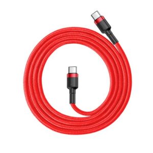 Baseus Type-C – Type-C Cafule laidas PD 2.0, QC 3.0, 60W, 3A, 1m, raudonas (CATKLF-G09) - Image 7