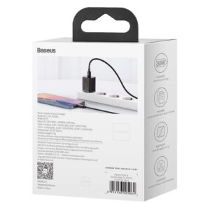 Baseus kelioninis įkroviklis Super Si 1C greitasis įkroviklis PD 30W EU juodas (CCSUP-J01) - Image 2