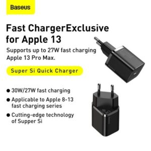 Baseus kelioninis įkroviklis Super Si 1C greitasis įkroviklis PD 30W EU juodas (CCSUP-J01) - Image 12