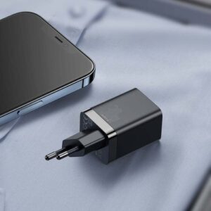 Baseus kelioninis įkroviklis Super Si Pro mini greitasis įkroviklis, C+U, PD 3.0, QC 3.0 30W EU juodas (CCSUPP-E01) - Image 10