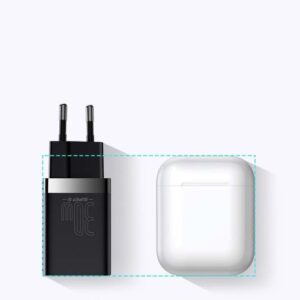 Baseus kelioninis įkroviklis Super Si Pro mini greitasis įkroviklis, C+U, PD 3.0, QC 3.0 30W EU juodas (CCSUPP-E01) - Image 11