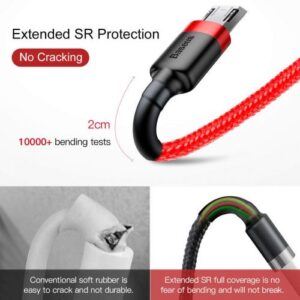 Baseus Micro USB Cafule laidas 2.4A 1m raudonas + raudonas (CAMKLF-B09) - Image 3