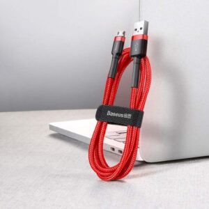 Baseus Micro USB Cafule laidas 2.4A 1m raudonas + raudonas (CAMKLF-B09) - Image 6
