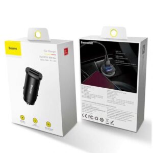 Baseus automobilinis įkroviklis Square metal A + A 30W Dual QC3.0 (SCP.AFC) juodas (CCALL-DS01)