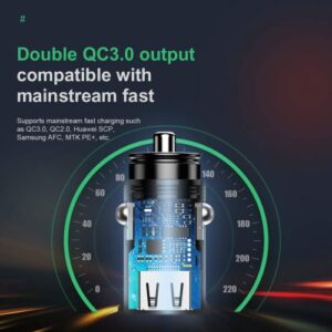 Baseus automobilinis įkroviklis Square metal A + A 30W Dual QC3.0 (SCP.AFC) juodas (CCALL-DS01) - Image 8