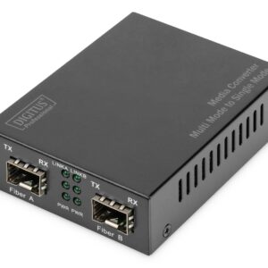 Digitus DN-82133 tinklo medijos keitiklis 1000 Mbit/ai 1550 nm Keli režimai, Vienas režimas Juoda