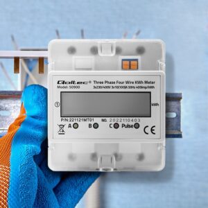 Qoltec 50900 Trifazis elektroninis energijos suvartojimo matuoklis | 400V | LCD | 4P | DIN bėgis - Image 2
