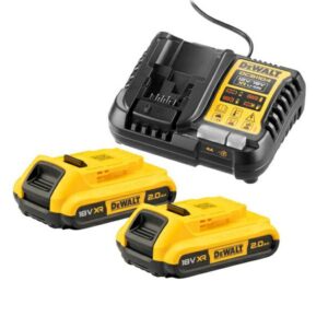 DEWALT AKUMULIATORIUS 18V 2,0Ah DCB183 2vnt. + ĮKROVIKLIS DCB1104