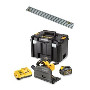 DEWALT NARDINAMASIS PJŪKLAS 165mm 54V DCS520T2 2x6/2,0Ah FLEXVOLT + KREIPIANČIOJI LINIUOTĖ 1,5m