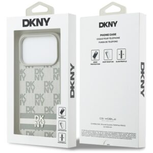 Dėklas DKNY Checkered with Printed Stripes for Apple iPhone 17 Pro beiige - Image 8