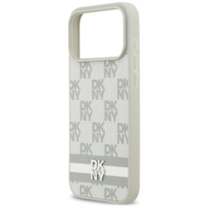Dėklas DKNY Checkered with Printed Stripes for Apple iPhone 17 Pro Max beige - Image 6