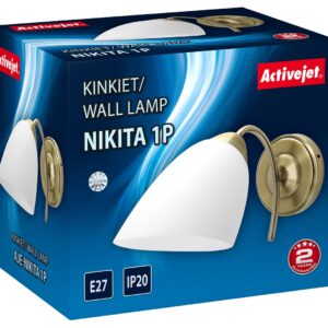 Klasikinis viengubas sieninis šviestuvas Activejet NIKITA Patyna E27, skirtas svetainei - Image 3