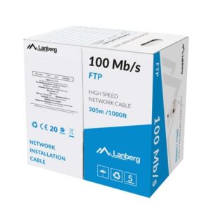 LANBERG LAN FTP KABELIS 100MB/S 305M KABELIS APYTIKSLIAI. GREY - Image 2