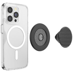 PopSockets Round Aluminum Triangle Knurl Grip MagSafe phone grip and stand black - Image 4