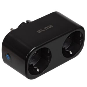 TUYA dviguba išmanioji rozetė, valdoma per WiFi, juoda - Image 2