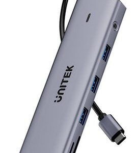 UNITEK D1113BGY01 sąsajos šakotuvas 2 x USB 3.2 Gen 2 (3.1 Gen 2) Type-C 1000 Mbit/ai Pilka