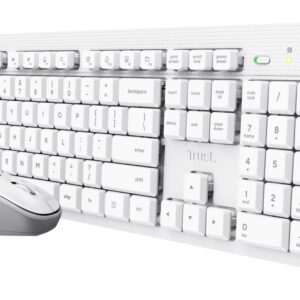 Trust Ody II Wireless US - komplektas (klaviatūra + pelė), baltas
