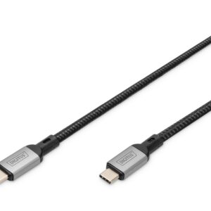 Digitus DB-300443-010-S USB kabelis USB4 Gen 2x2 1 m USB C 40 Gbit/s 100 W Juoda