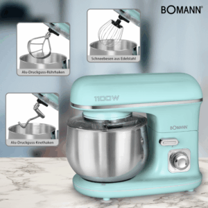 Bomann KM 6030 CB virtuvinis kombainas 1100 W 5 L Mėtų spalva - Image 2