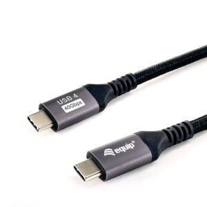 Equip 128383 USB kabelis USB4 Gen 3x2 2 m USB C 40 Gbit/s 240 W Juoda - Image 2