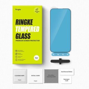 Ringke Apple iPhone 15 Pro ekrano apsauga, aukščiausios kokybės grūdintas stiklas 9H su montavimo rėmeliu, skaidrus - Image 3