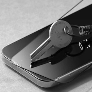 Ringke Apple iPhone 15 Pro ekrano apsauga, aukščiausios kokybės grūdintas stiklas 9H su montavimo rėmeliu, skaidrus - Image 6