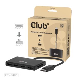 CLUB3D CSV-7400 vaizdo signalų daliklis DisplayPort 4x DisplayPort - Image 1