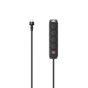 Hama 00223064 elektros tinklo ilgintuvas 4 m 4 AC išvestis(ys / čių) Lauke Juoda - Image 1