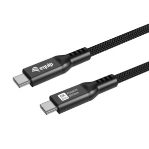 Equip 128442 USB kabelis USB4 Gen 4x2 2 m USB C 80 Gbit/s 240 W Juoda - Image 1