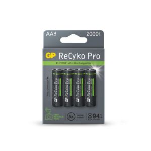 GP Battery (AA) įkraunamos RECYKO+ Pro Fast Flash, NIMH R03, (4 baterijos / lizdinė pakuotė), 2000mAh