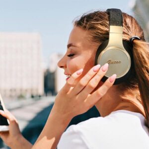 Guess Bluetooth on-ear headphones GUBH604GEMK juodos spalvos 4G Script - Image 4