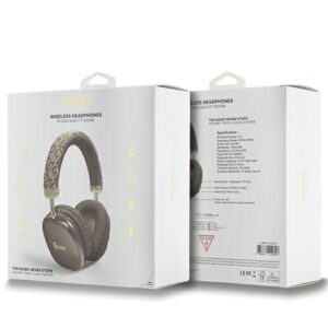 Guess Bluetooth on-ear headphones GUBHK1GCTCSW brown Gcube Metallic Script Logo - Image 4