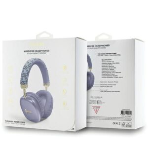 Guess słuchawki nauszne Bluetooth GUBHK1GCTCSU purple Gcube Metallic Script Logo - Image 4