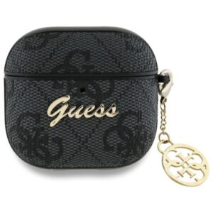 Guess GUA4G4GSMK AirPods 4 cover juodos spalvos 4G Charm Collection