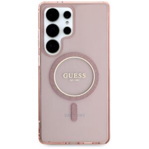Dėklas Guess Glitter Circle Classic Logo MagSafe for Samsung Galaxy S25 Ultra pink - Image 3