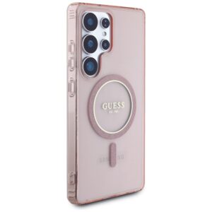 Dėklas Guess Glitter Circle Classic Logo MagSafe for Samsung Galaxy S25 Ultra pink - Image 4